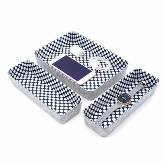 Welaxy Felt 3 Piece Polka Dot Drawer Organizer Set {1}