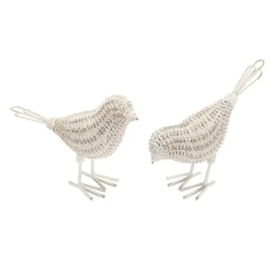 Faux Wicker Bird Figurines Set {5}