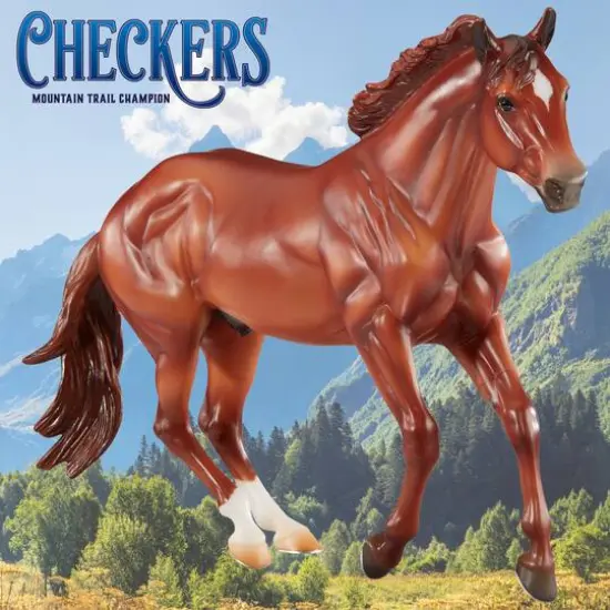 Reeves Breyer Checkers Mountain Trail Champion Horse Toy Model {4}