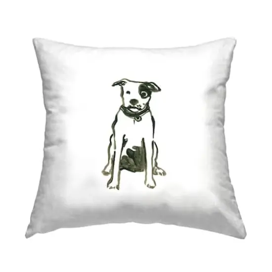 Stupell Industries Smiling Dog Casual Animal Doodle Throw Pillow, 18" x 18" {1}