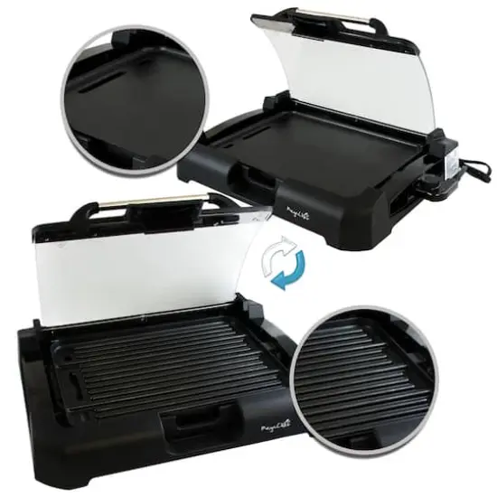 Megachef Reversible Indoor Grill & Griddle With Removable Glass Lid {3}