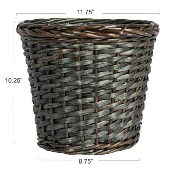 Household Essentials 11.75" Brown Handwoven Willow Waste Basket with Plastic Liner {5}