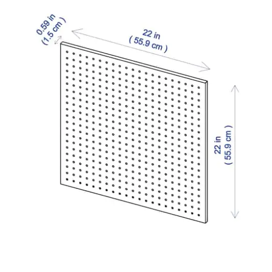 22" x 22" White Metal Pegboard by Simply Tidy&reg; {4}