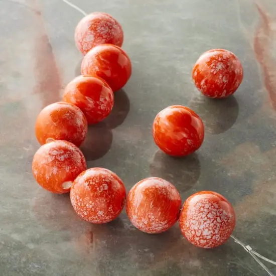 Orange Painted Ceramic Round Beads, 16mm by Bead Landing&trade; {3}