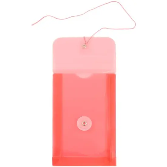 JAM Paper 4.25" x 6.25" Plastic Button & String Tie Closure Envelopes, 12ct. Red {6}