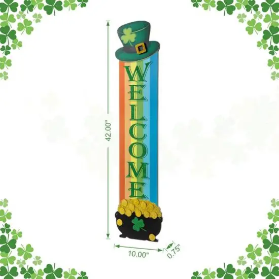 Glitzhome&reg; 42" St. Patrick's Wooden Rainbow & Pot of Gold Porch D&eacute;cor {7}