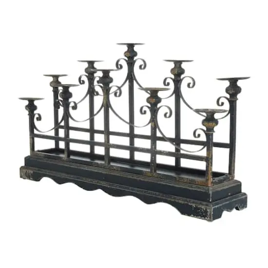 Black Iron Vintage Candelabra, 18" x 32" x 8" {3}