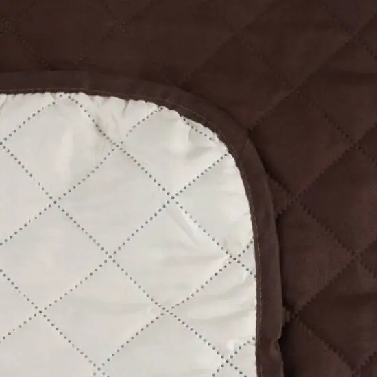 Home Details Reversible Quilted Furniture Chair Recliner Seat Protector Chocolate/Taupe {9}