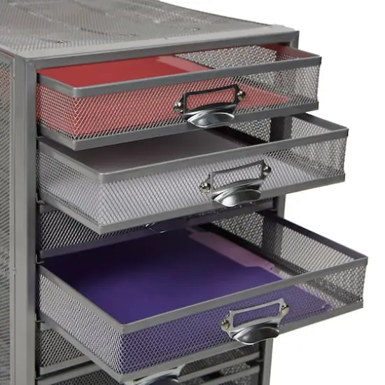 Mind Reader Silver 10-Compartment Mesh Desk Organizer {3}
