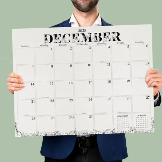 July 2025 - June 2026 Large Floral Desk Pad Monthly Blotter Calendar {6}