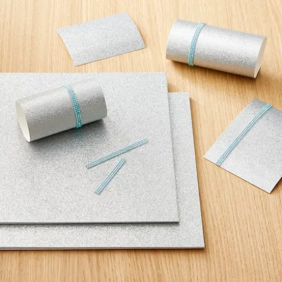 Silver Glitter 8.5" x 11" Cardstock Paper by Recollections&trade;, 24 Sheets {3}