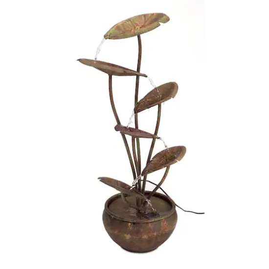 30.5" Metal Lotus Leaf Fountain {1}