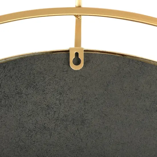 36" Gold Contemporary Round Metal Wall Mirror {3}