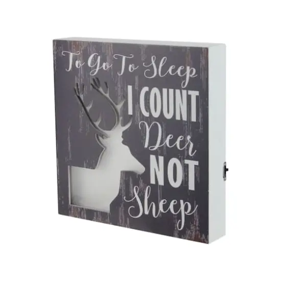 LED Lighted Fiber Optic Deer "To Go to Sleep I Count Deer Not Sheep" Wall Art Decoration {4}