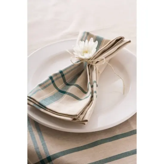 DII&reg; French Stripe Cloth Dinner Napkins, 6ct. Teal/Cream {11}