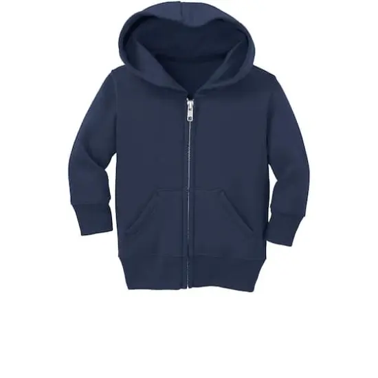 Port & Company&reg; Core Fleece Full-Zip Hooded Infant Sweatshirt Navy {1}