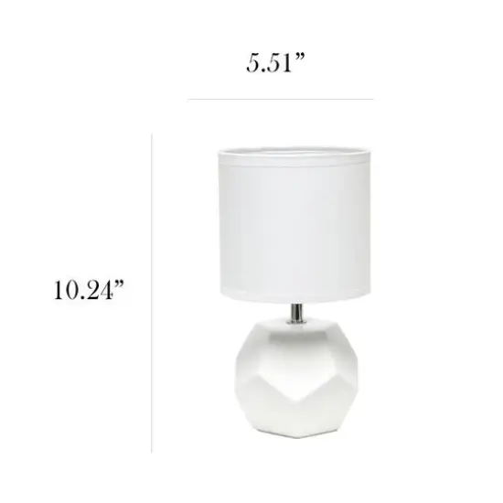 Simple Designs Round Prism Mini Table Lamp White {6}