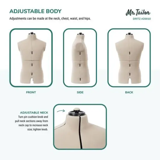 Dritz&reg; Mr. Tailor Male Dress Form with Adjustable Tri-Pod Stand {6}