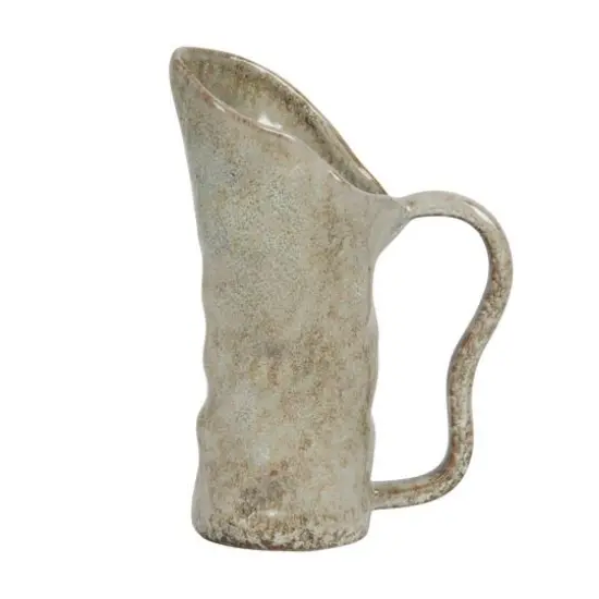 Hello Honey® 12oz. Green Reactive Glaze Organic Shaped Stoneware Pitcher {6}