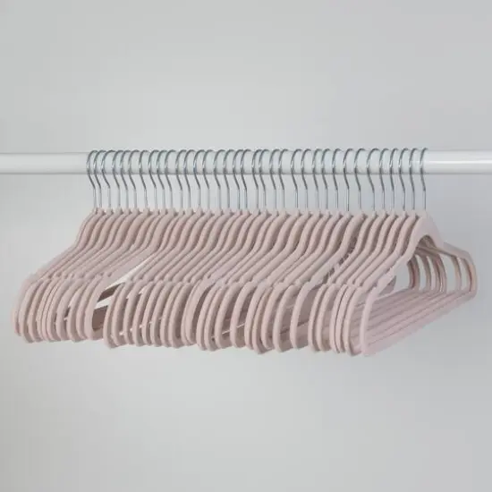 Honey Can Do Dusty Pink Slim-Profile Non-Slip Velvet Hangers, 35ct. {7}
