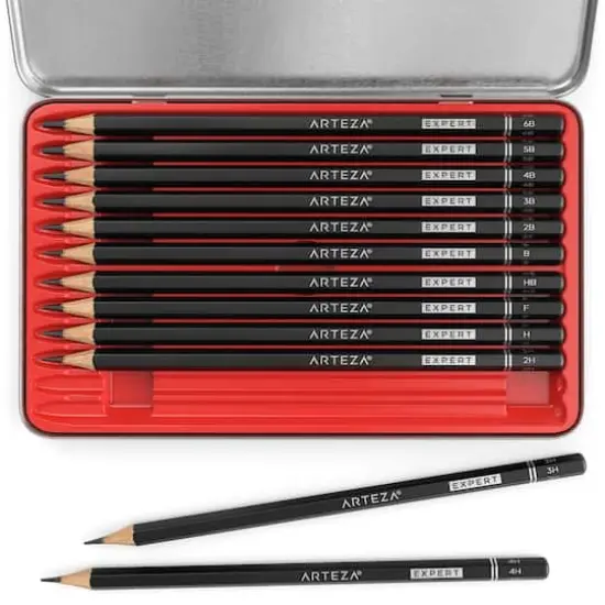 Arteza&reg; 12 Piece Professional Graphite Drawing Pencil Set {4}