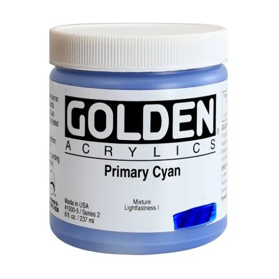 Golden&reg; Heavy Body Acrylic Paint, 8oz. Primary Cyan {1}