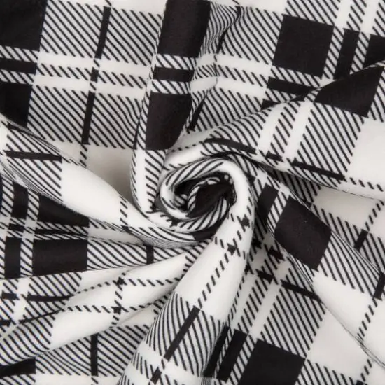 Glitzhome&reg; Polar Fleece Black & White Plaid Reversible Duvet Cover {8}