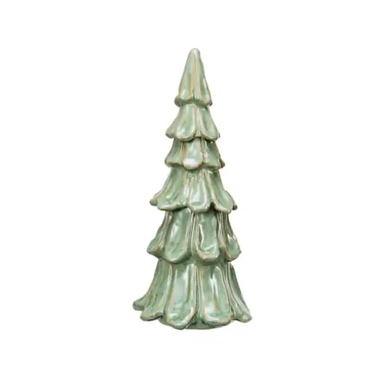 Hello Honey&reg; 10" Green Handmade Stoneware Tree D&eacute;cor with Reactive Glaze {1}