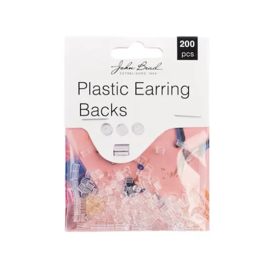 John Bead Clear Plastic Earring Backs, 200ct. {1}