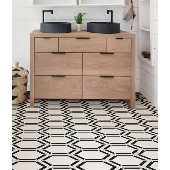 FloorPops Coltrane Peel & Stick Hexagon Floor Tiles {4}