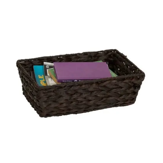 Household Essentials Dark Brown Wicker Storage Basket Set {8}