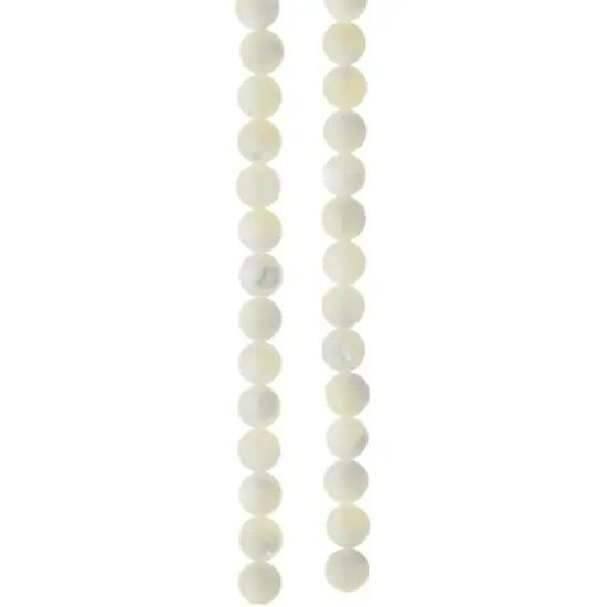 White Mother of Pearl Round Beads by Bead Landing&trade;, 6mm {1}