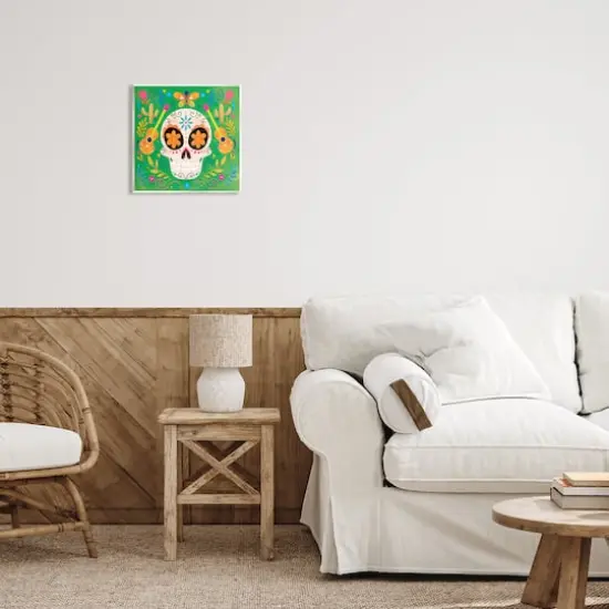 Stupell Industries Floral Day Of Dead Guitar Skull Wall Plaque Art {3}