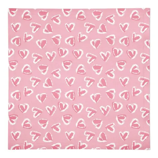 Pink Cute Hearts Beverage Napkin {1}