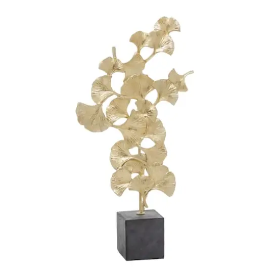 20" Gold Contemporary Gingko Leaf Sculpture {1}