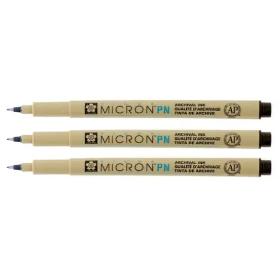 Pigma&reg; Micron&trade; PN Durable Plastic Nib Black Pens, 3ct {4}