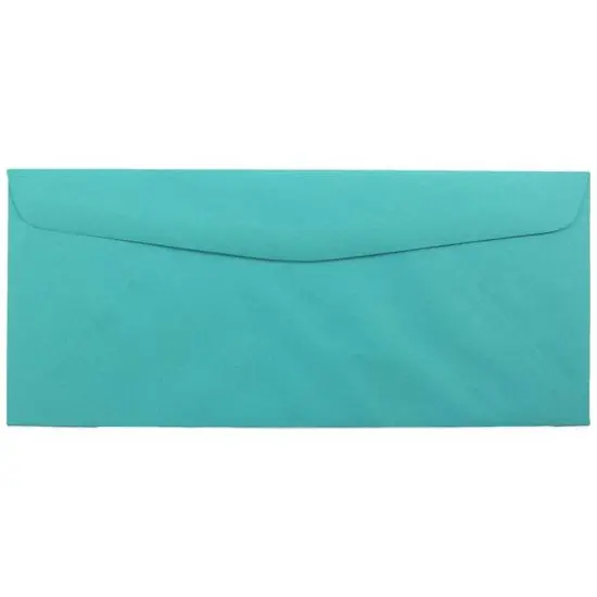 JAM Paper 4" x 9.5" Colored Business Window Envelopes, 50ct. Sea Blue Recycled {4}