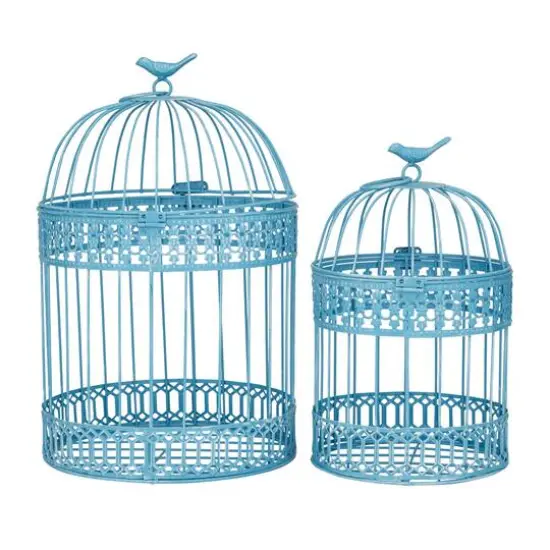 Metal Country Cottage Birdcage Set Blue {6}