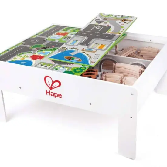 Hape Railway Collection Play & Stow Storage Activity Table {4}