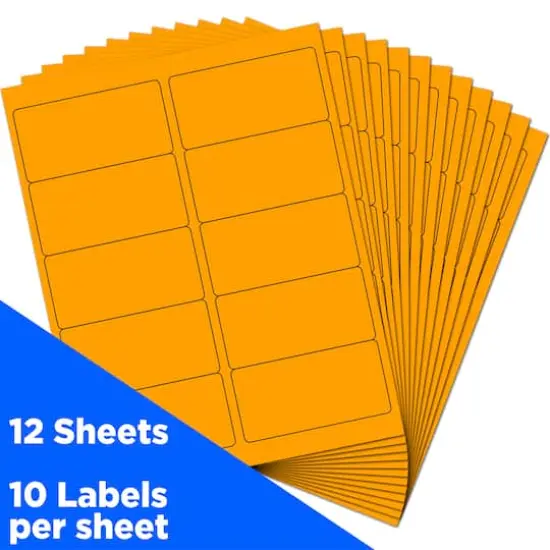 JAM Paper Standard Address Labels, 120ct. Neon Fluorescent Orange {4}