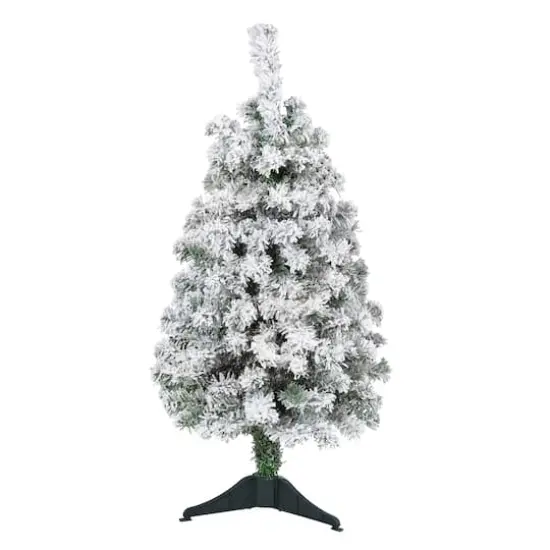 3ft. Unlit Flocked Rock Springs Spruce Artificial Christmas Tree {1}