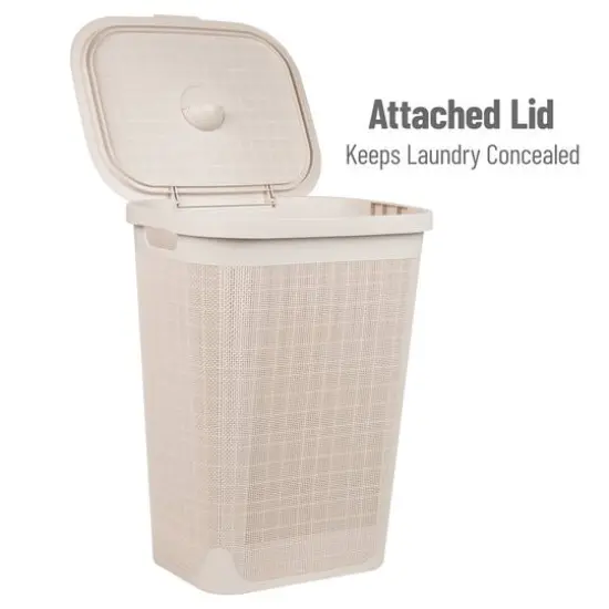 Mind Reader 18" x 24" Slim Laundry Hamper Ivory {6}