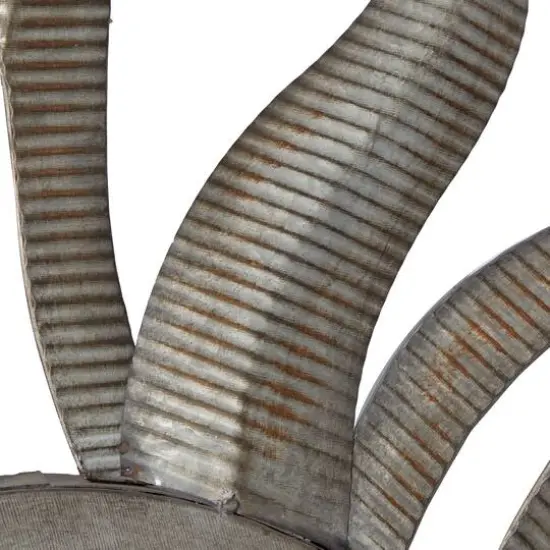 36" Gray Metal Sun Outdoor Wall Accent {4}