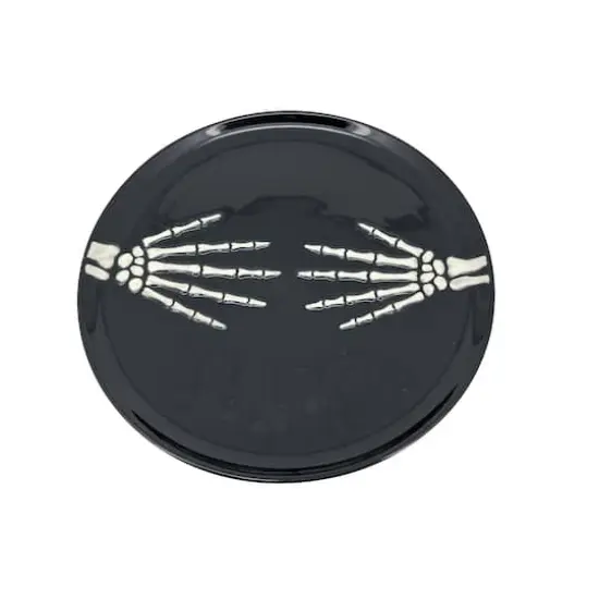 14" Black Skeleton Hands Plate by Makery&trade; {1}