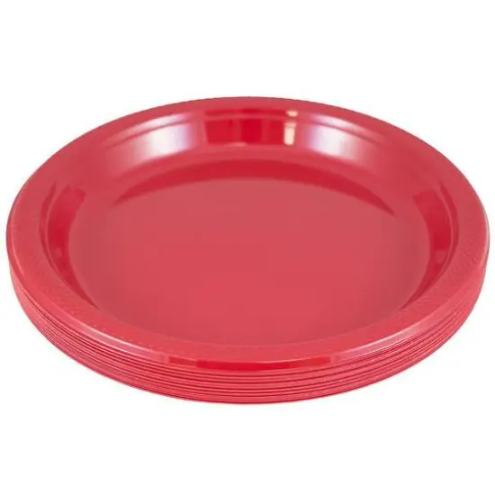 JAM Paper 10.25" Plastic Party Plates, 20ct. Red {3}