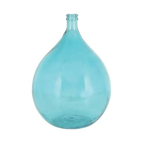 22" Turquoise Coastal Glass Vase {1}