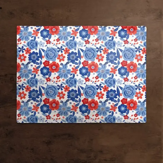 Red White & Blue Florals Cotton Twill Placemat {3}
