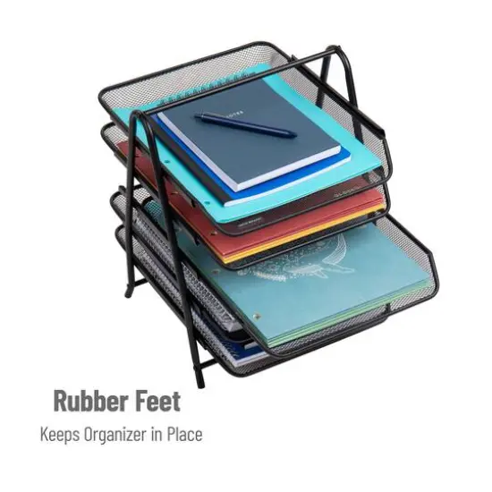 Mind Reader Network Collection Black Metal Mesh 5-Tier Paper Trays, 2ct. {7}