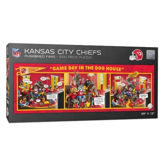 NFL Game Day in the Dog House 1,000 Piece Puzzle Kansas City Chiefs {1}