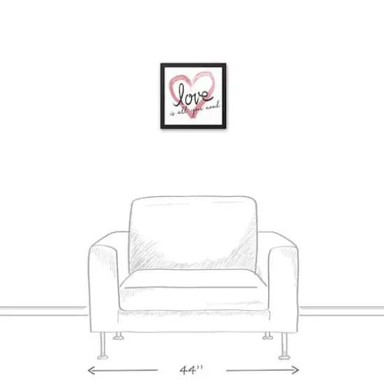 Love is all You Need Heart 13.73" x 13.73" Black Framed Canvas {5}